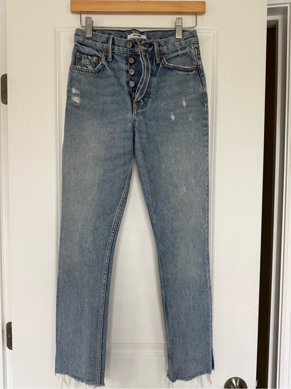 GRLFRND KAROLINA JEANS 100% COTTON HIGH WAIST BUTTON FLY WITHOUT LOVE